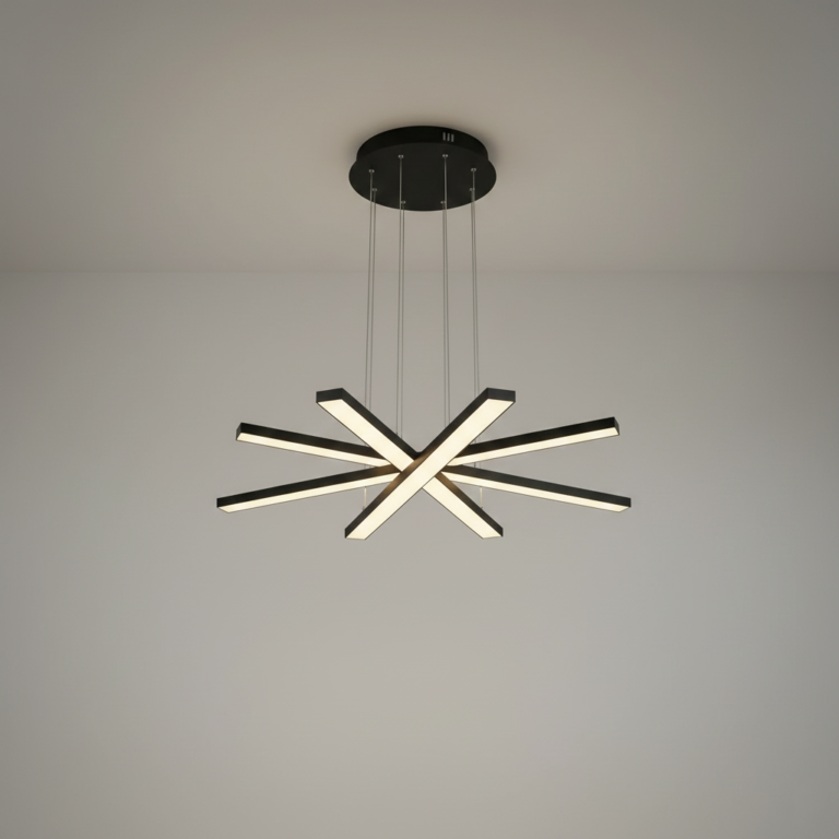 لوستر مدرن مدل سرو آویز چهار شاخه کد SC4 مشکی