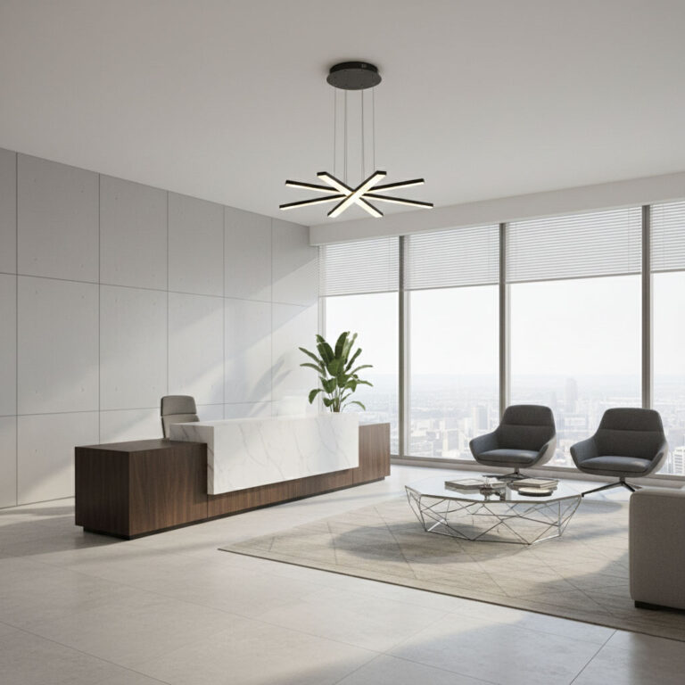 لوستر مدرن مدل سرو آویز چهار شاخه کد SC4 مشکی