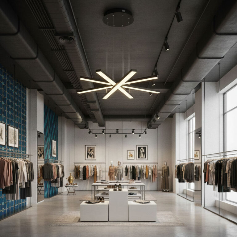 لوستر مدرن مدل سرو آویز چهار شاخه کد SC4 مشکی