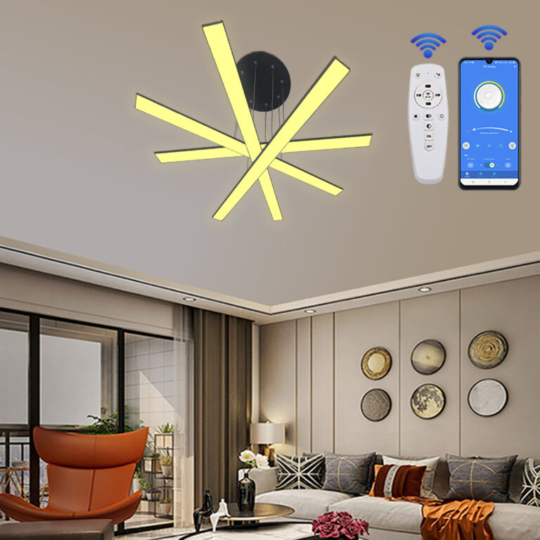 لوستر مدرن مدل سرو آویز چهار شاخه کد SC4 مشکی